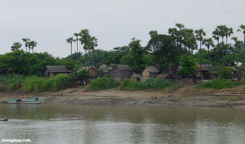 A riverside village in Myanmar. Photo by Rhett A. Butler.